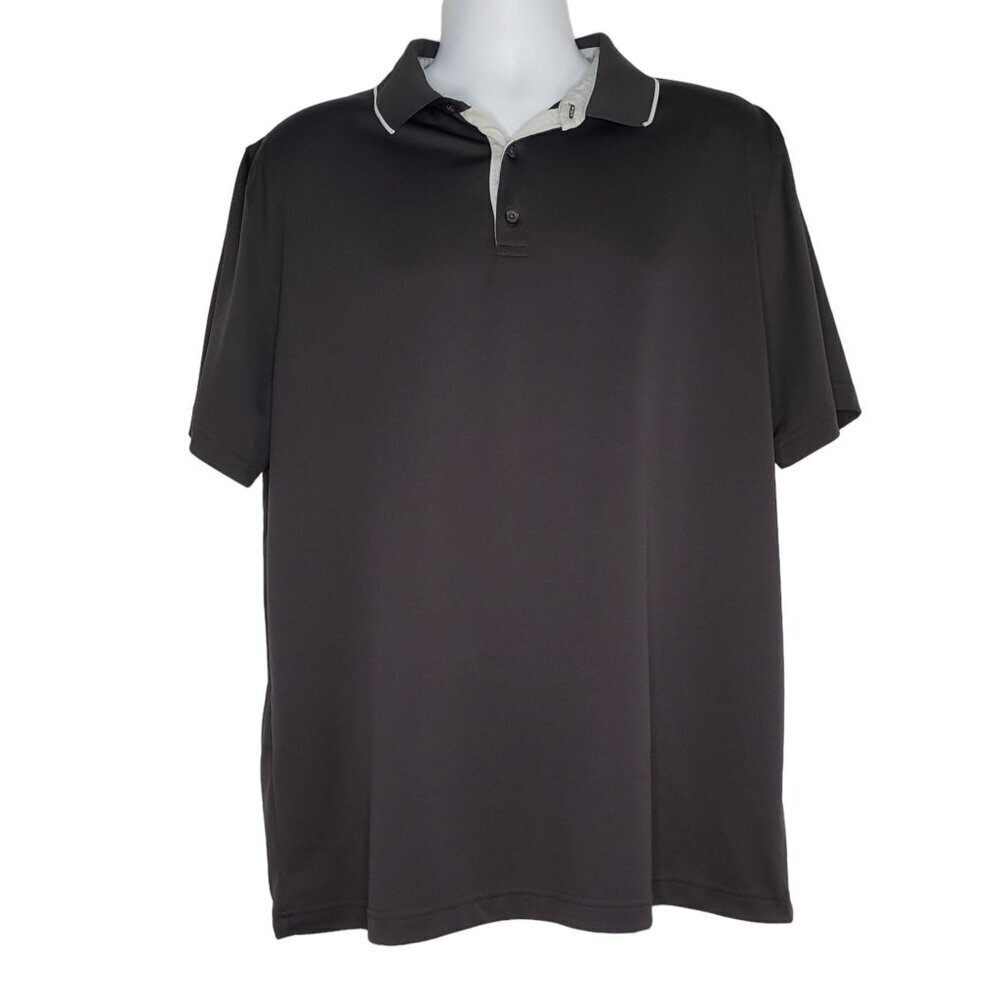 Liz Claiborne Mens Golf Polo Shirt Moisture Wicking Performance Gray Size XL